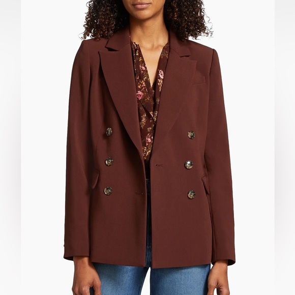 NWT Paige Malbec double breasted blazer in mahogany - Picture 4 of 11